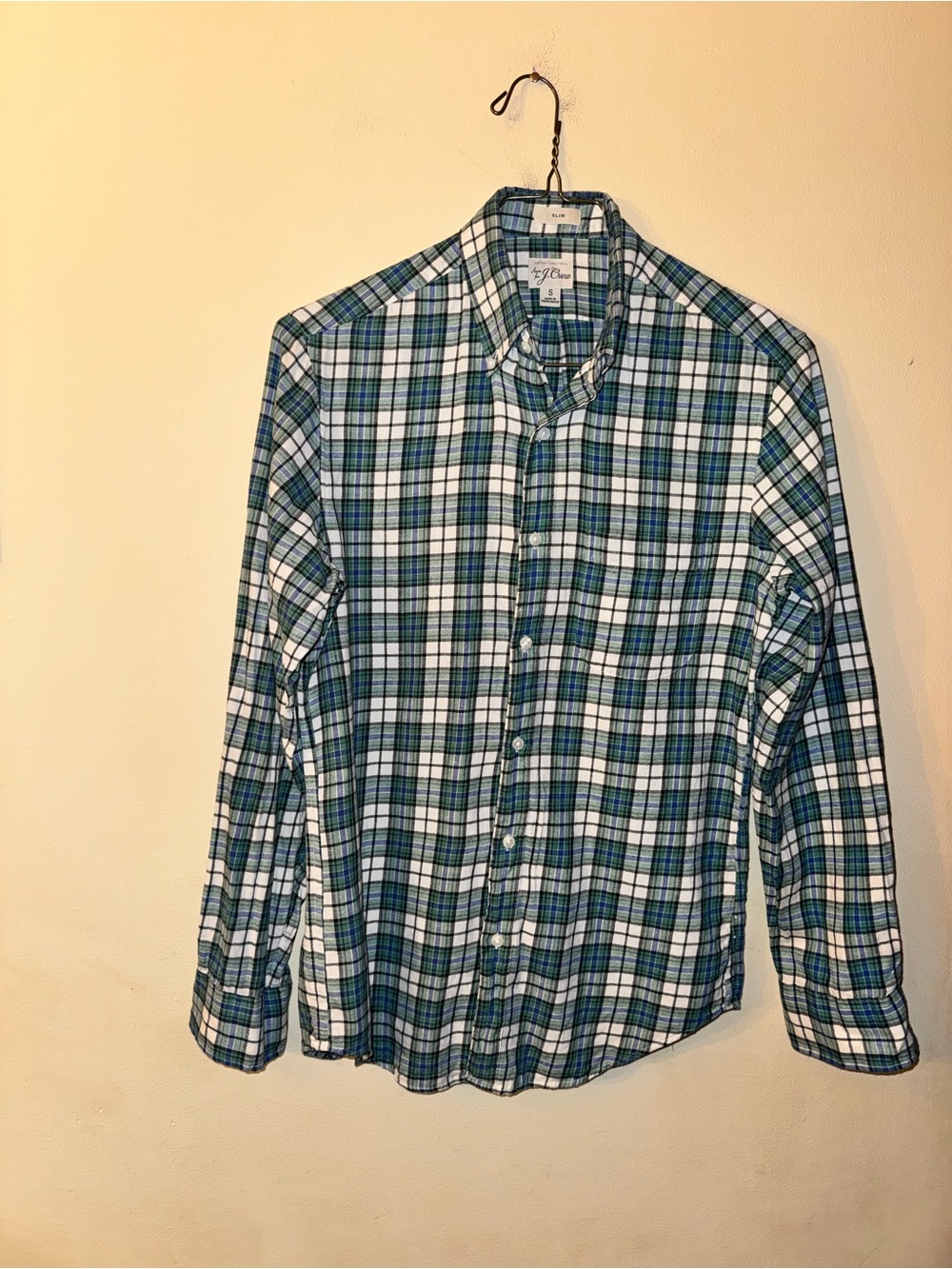 J Crew Men’s Cotton/Linen Twill Shirt, Slim Small